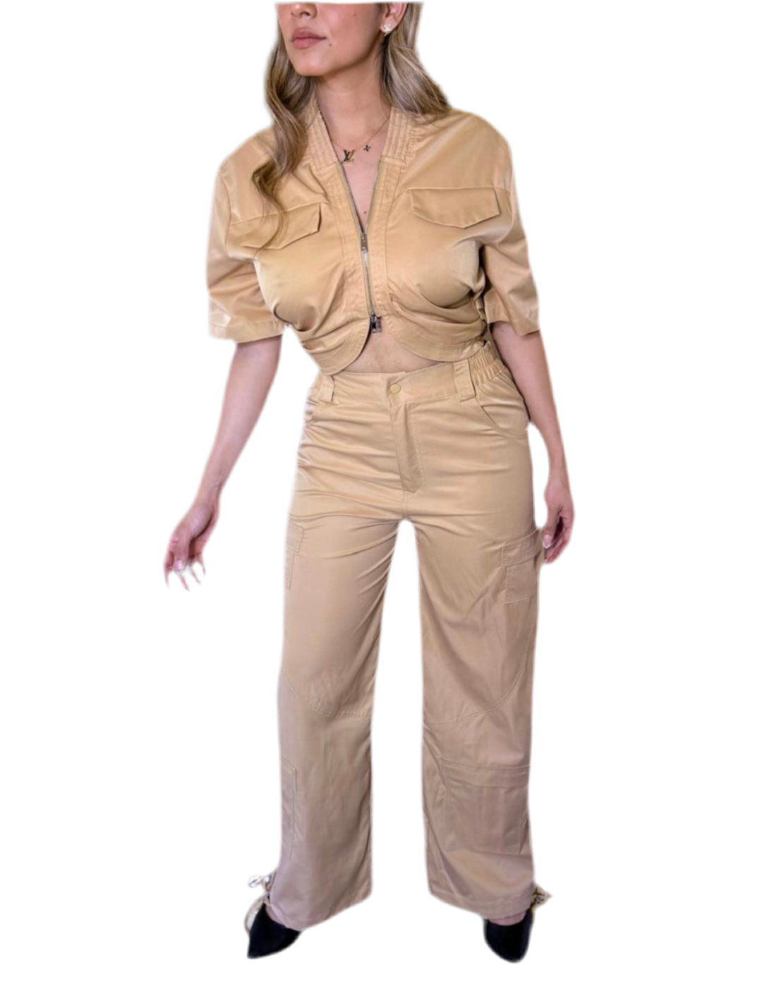 SET V-NECK SHORT SLEEVE TOP