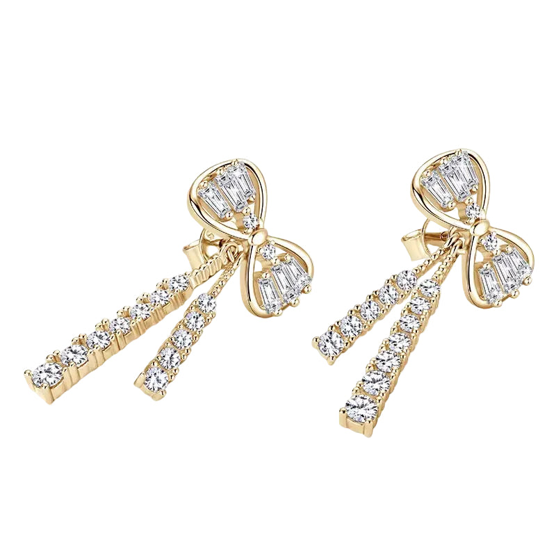 925 SILVER TIE EARRINGS WITH MOISSANITE