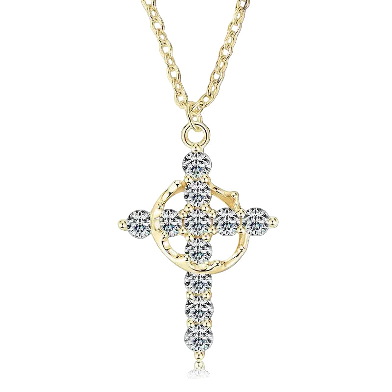925 SILVER CROSS NECKLACE CHAIN WITH MOISSANITE
