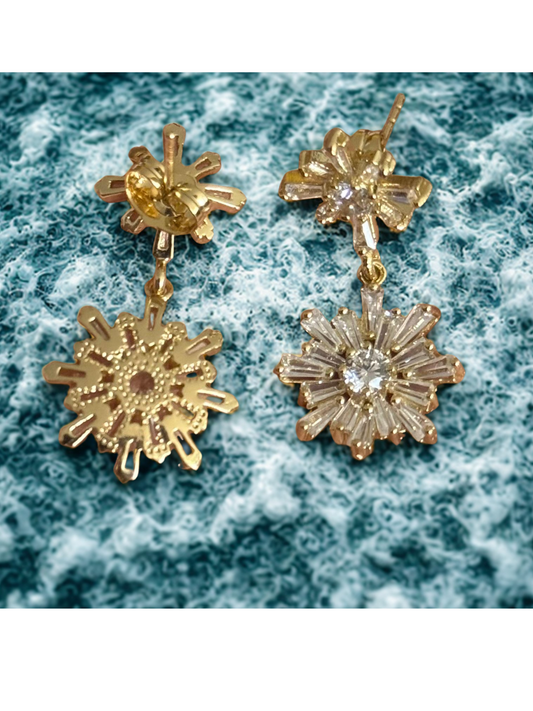 LAMINATED GOLD SNOW EARRINGS