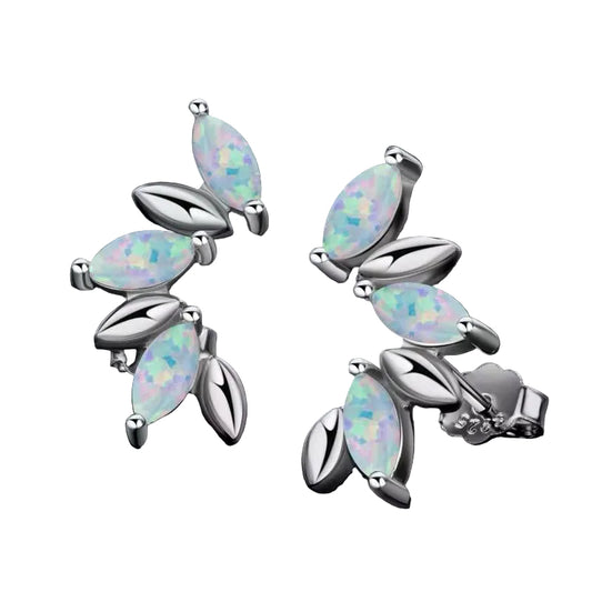 925 SILVER AURORA OPAL CUT MARQUESA EARRINGS