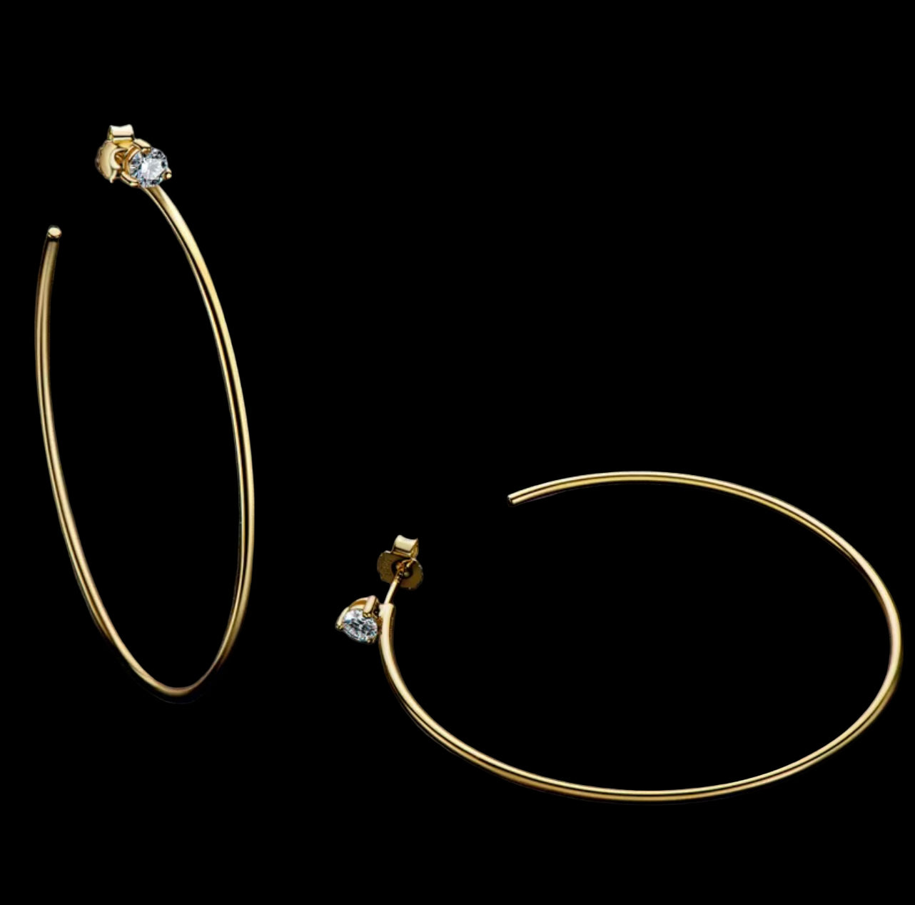 925 SILVER (C SHAPE) + MOISSANITE  0.3CT EARRINGS