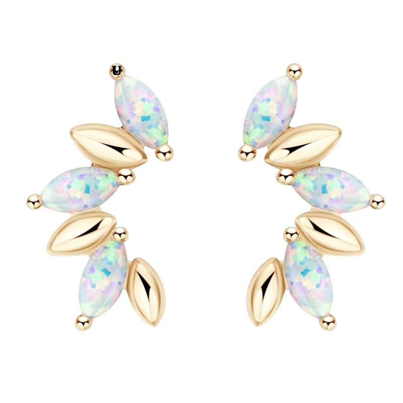 925 SILVER AURORA OPAL CUT MARQUESA EARRINGS