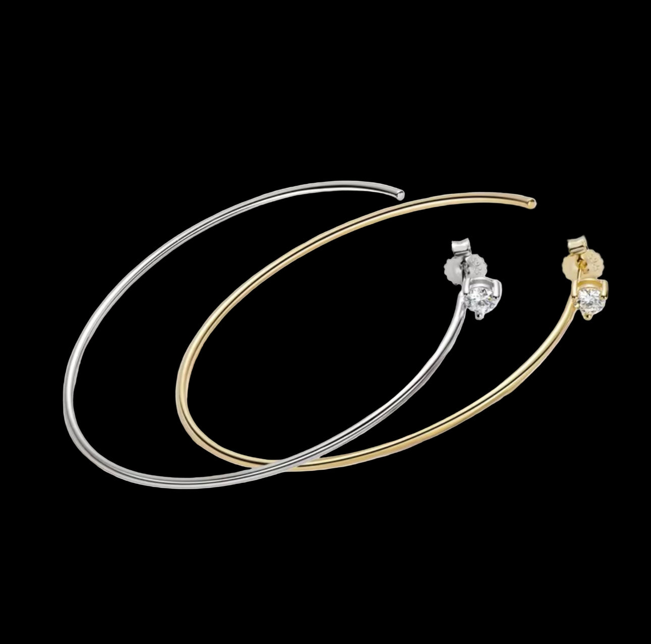 925 SILVER (C SHAPE) + MOISSANITE  0.3CT EARRINGS