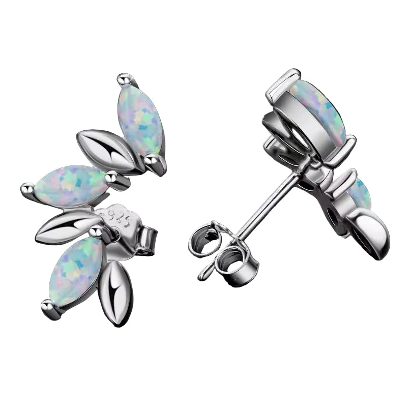 925 SILVER AURORA OPAL CUT MARQUESA EARRINGS