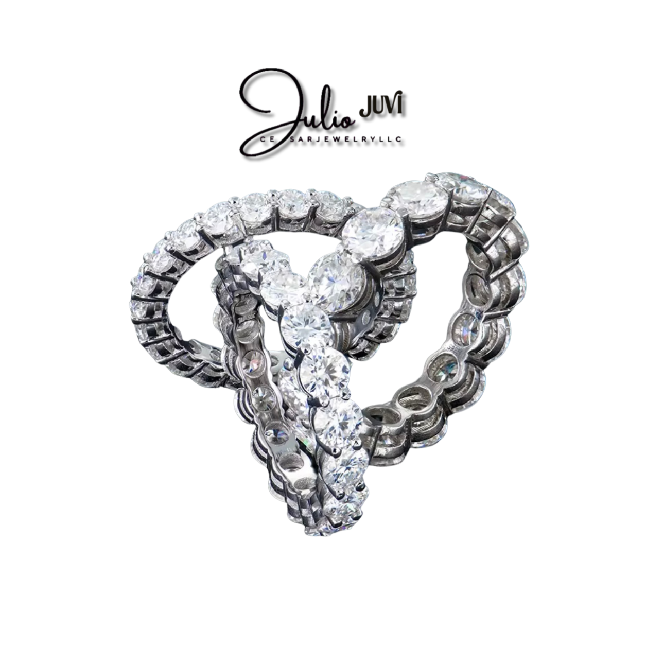 925 SILVER & VVS MOISSANITE ETERNITY RING