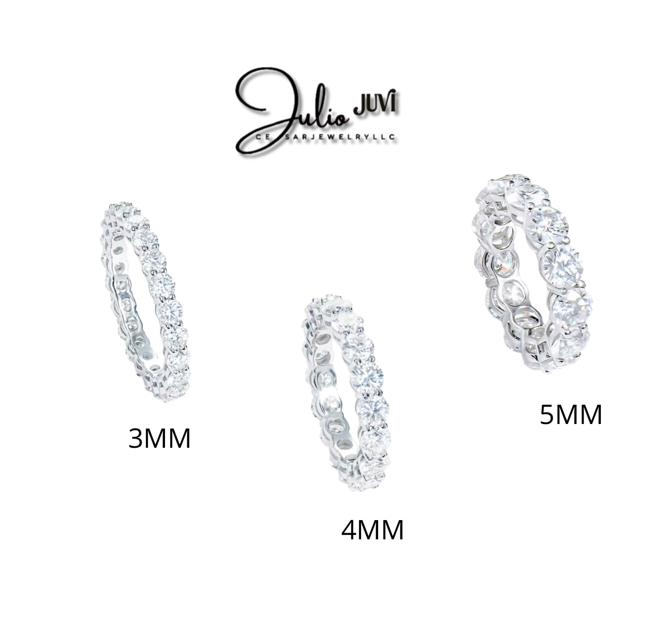 925 SILVER & VVS MOISSANITE ETERNITY RING