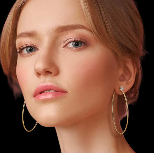 925 SILVER (C SHAPE) + MOISSANITE  0.3CT EARRINGS