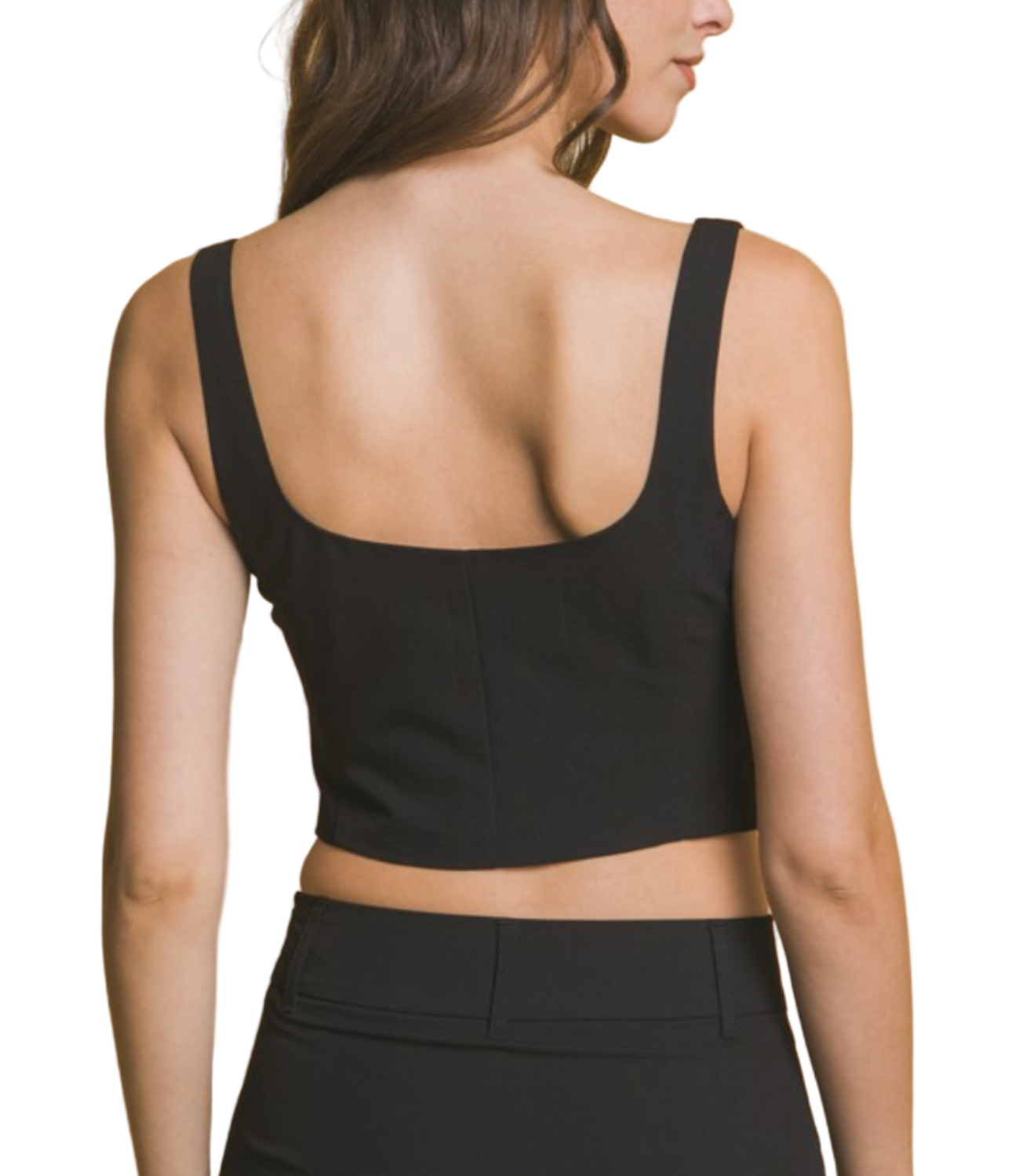 BUTTON-FRONT CROP VEST TOP