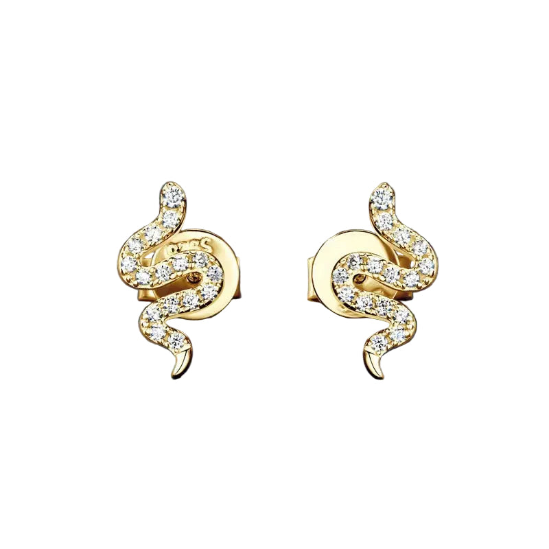 925 SILVER SNAKE EARRINGS WITH MOISSANITE