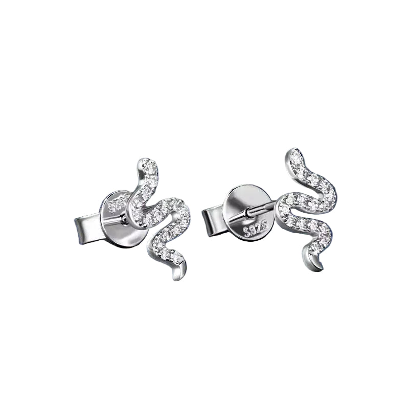 925 SILVER SNAKE EARRINGS WITH MOISSANITE