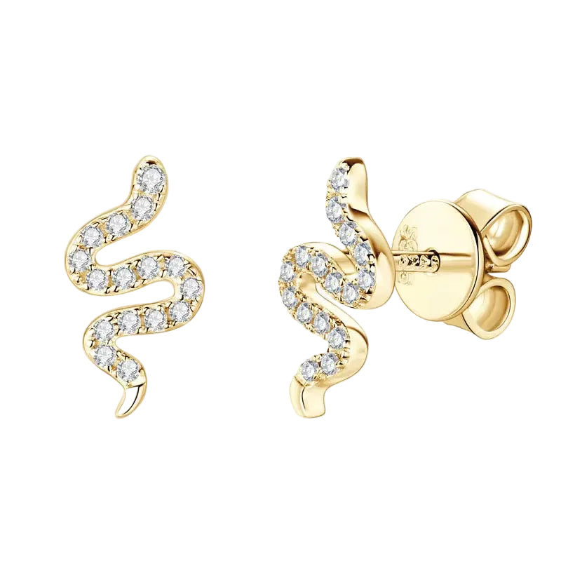 925 SILVER SNAKE EARRINGS WITH MOISSANITE