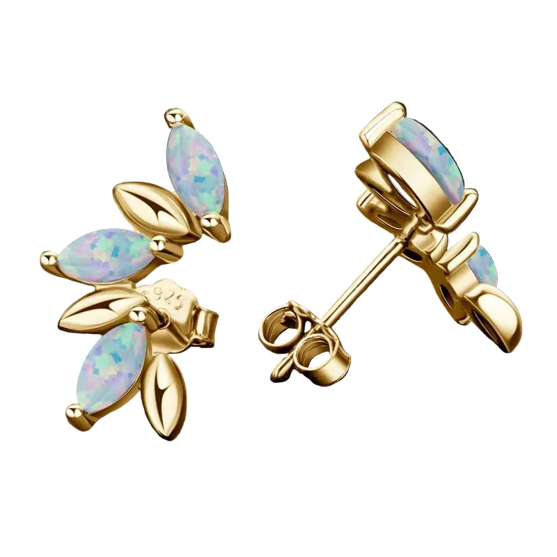 925 SILVER AURORA OPAL CUT MARQUESA EARRINGS