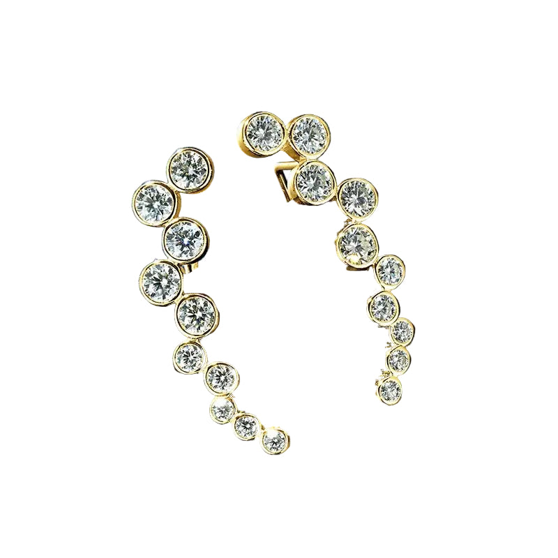 925 SILVER MODERN DESIGN OF EARRINGS WITH MOISSANITE