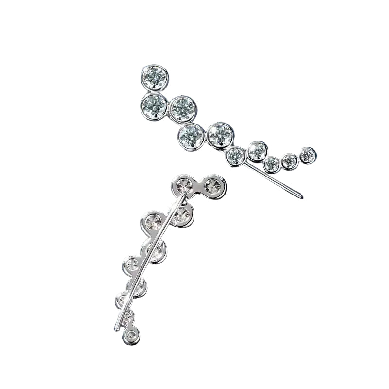 925 SILVER MODERN DESIGN OF EARRINGS WITH MOISSANITE