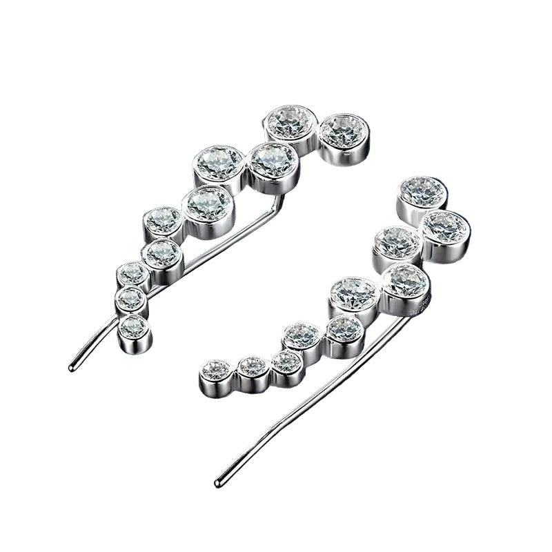 925 SILVER MODERN DESIGN OF EARRINGS WITH MOISSANITE
