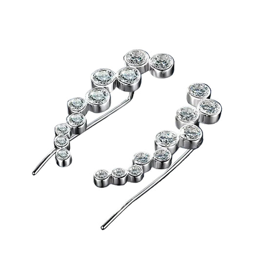 925 SILVER MODERN DESIGN OF EARRINGS WITH MOISSANITE